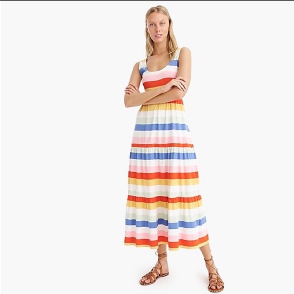 J.Crew rainbow stripe maxi dress